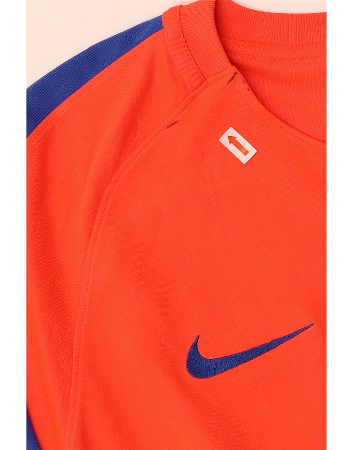 Nike Herre Barcelona Grafisk T-Shirt Top Stor Orange Colourblock Polyester