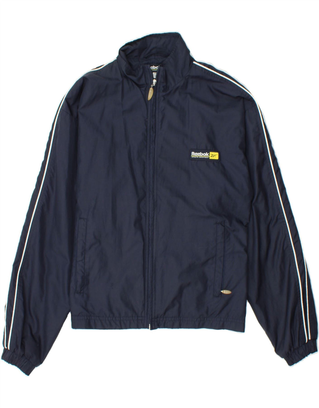 REEBOK Womens Tracksuit Top Jacket US 10 Large Navy Blue Polyester Vintage Reebok and Second-Hand Reebok from Messina Hembry 