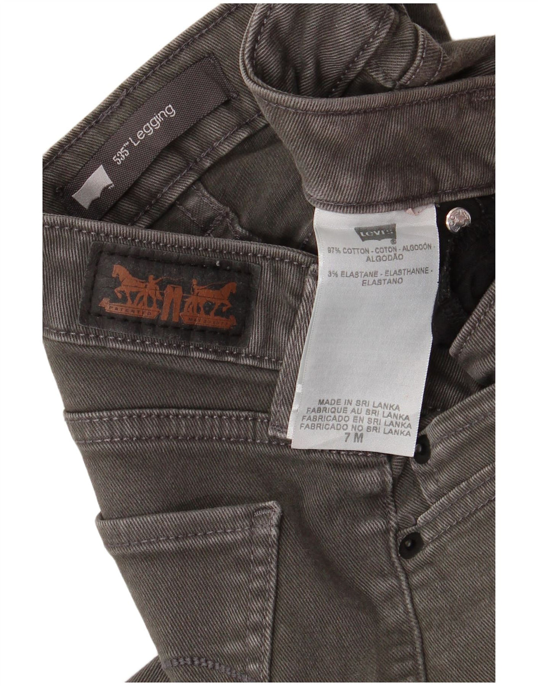 LEVI'S Dame Legging Skinny Jeans US 7 Medium W28 L29 Grå Bomuld