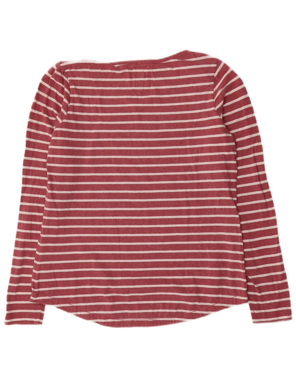 Fat Face Dame Top Langærmet UK 10 Lille Pink Stribet
