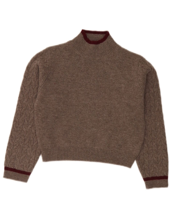 Zara Boys Turtle Neck Jumper Sweater 8-9 år Brun Uld