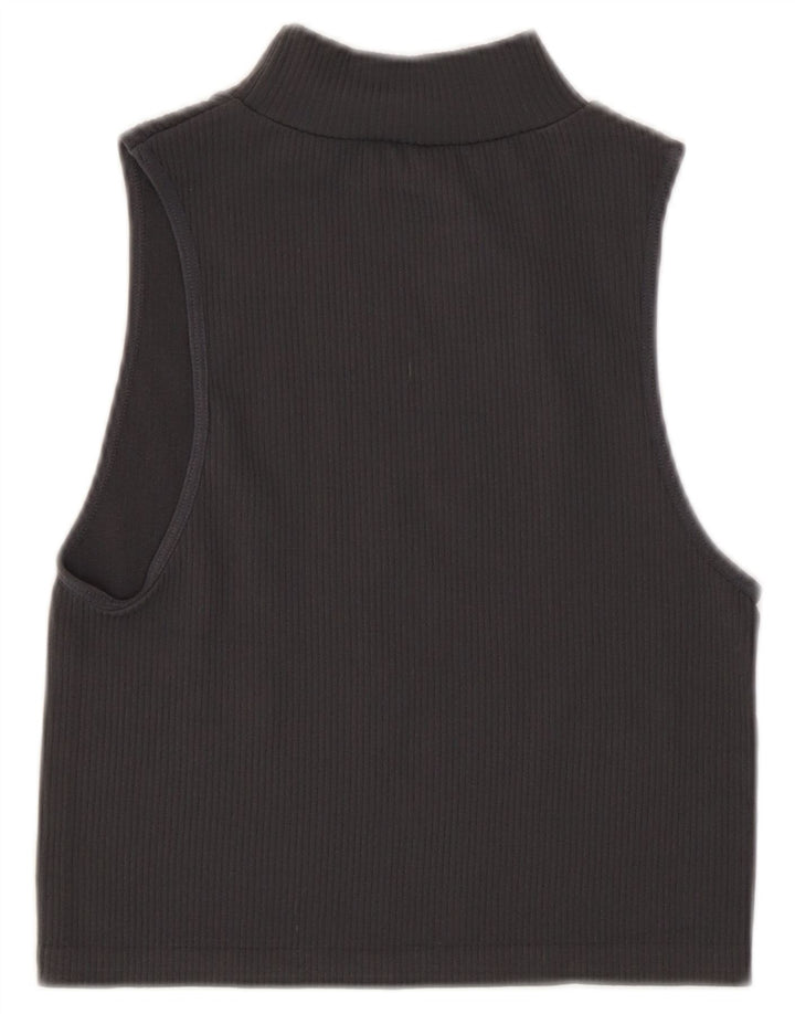 Zara Womens Crop Vest Top UK 12 Medium Grå Polyamid