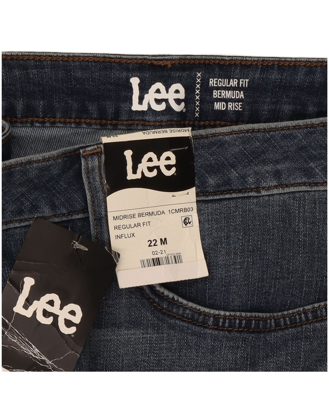 LEE kvinders mellemhøjde Regular Fit Bermuda-shorts US 22 3XL W44 blå bomuld