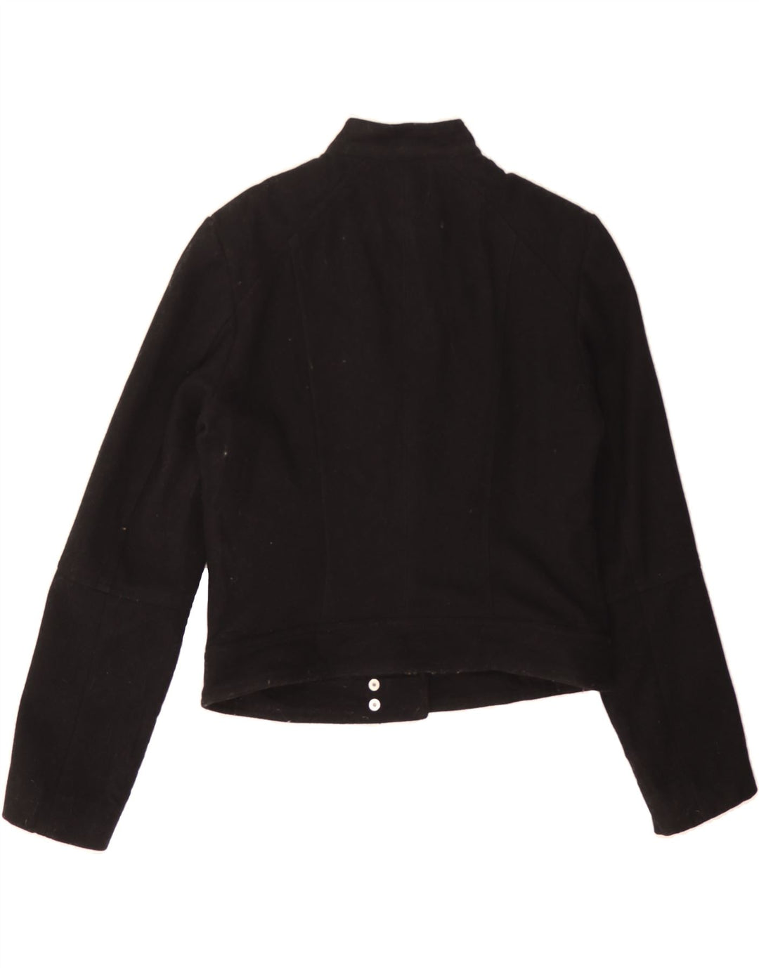 BENETTON Womens Crop Blazer Jacket UK 14 Medium  Black Wool Vintage Benetton and Second-Hand Benetton from Messina Hembry 
