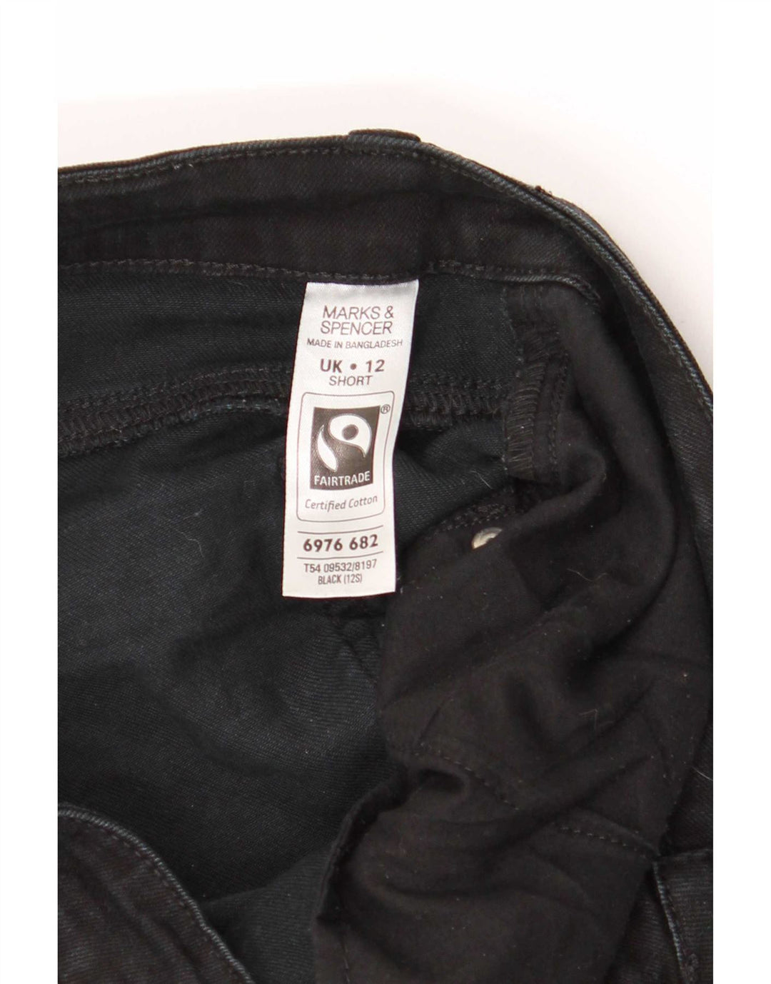 Marks & Spencer Dame Short Bootcut Jeans UK 12 Medium W34 L27 Black