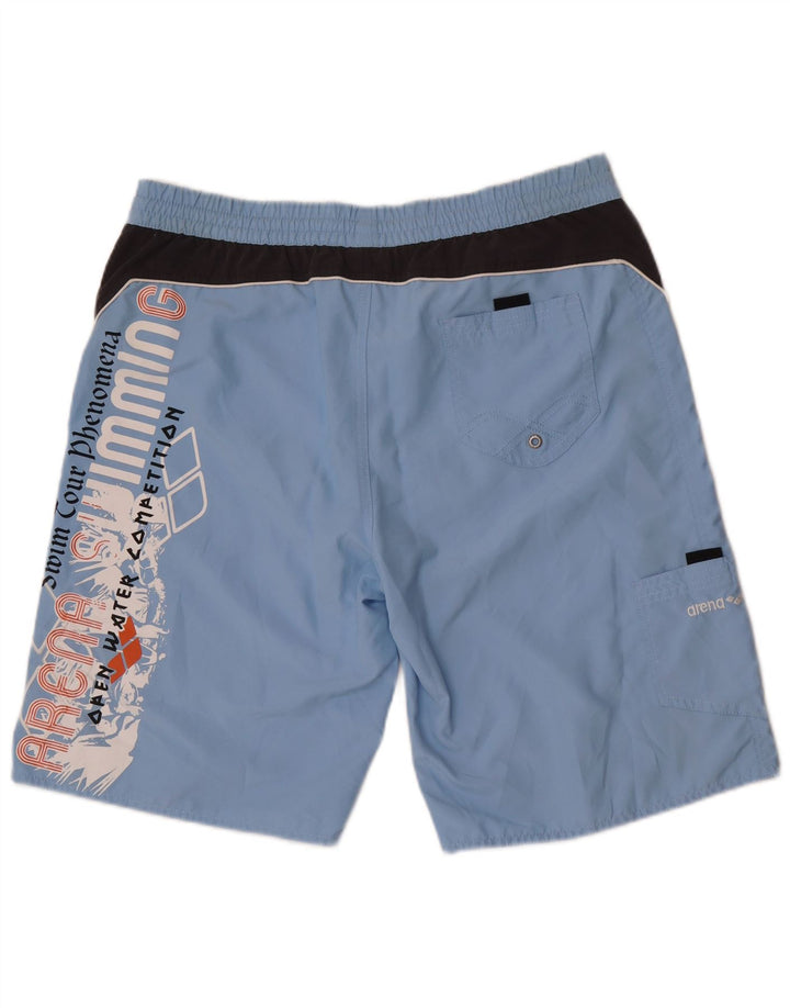 Arena Grafiske badeshorts til mænd store blå farveblok polyester
