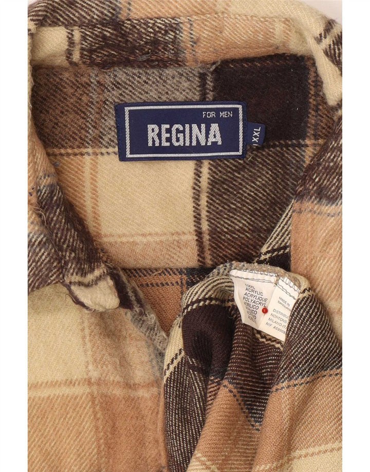 Regina Herre Flanelskjorte 2XL Beige Ternet Akryl