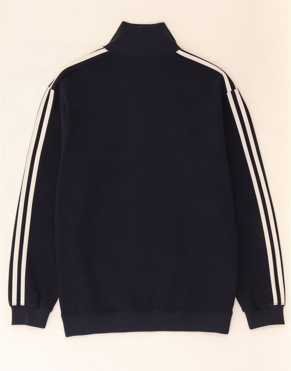 Adidas Sweatshirt med lynlås til mænd UK 34/36 Lille marineblå bomuld