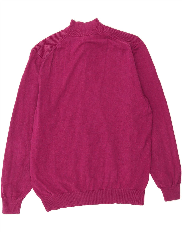 MASSIMO DUTTI Mens Zip Neck Jumper Sweater XL Pink Cotton Vintage Massimo Dutti and Second-Hand Massimo Dutti from Messina Hembry 