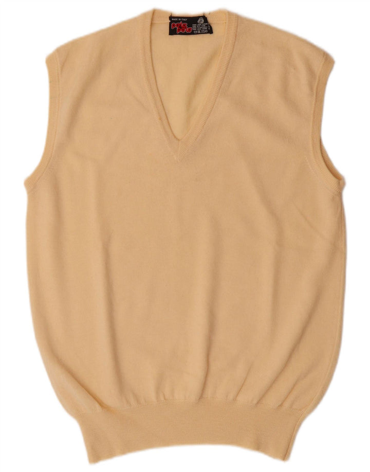 POLO Herre V-hals Vest Tank Top IT 52 Stor Gul Virgin Wool