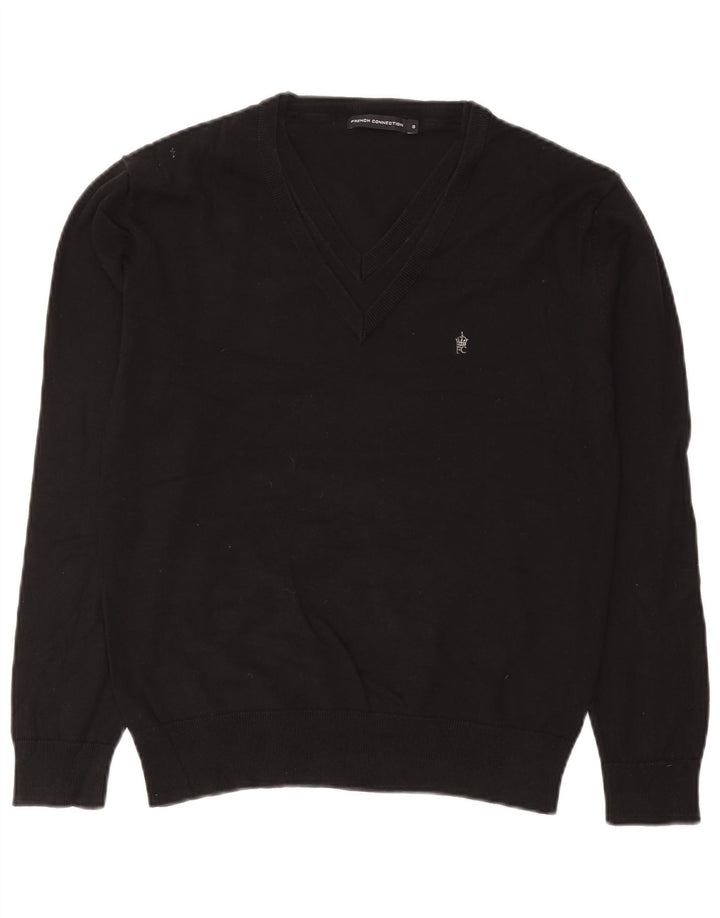 French Connection Herre V-hals sweater lille sort bomuld