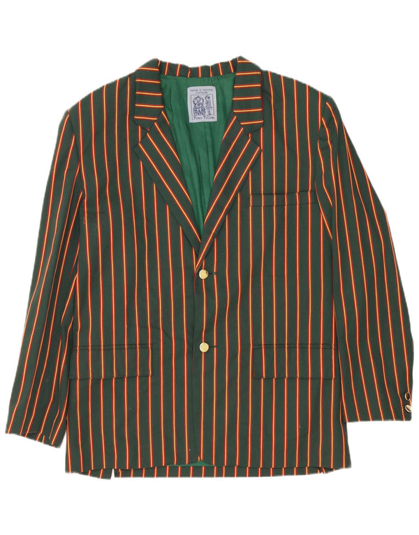 I Pinco Pallino Dame 2 Button Blazer Jacket UK 16 Large Green Pinstripe