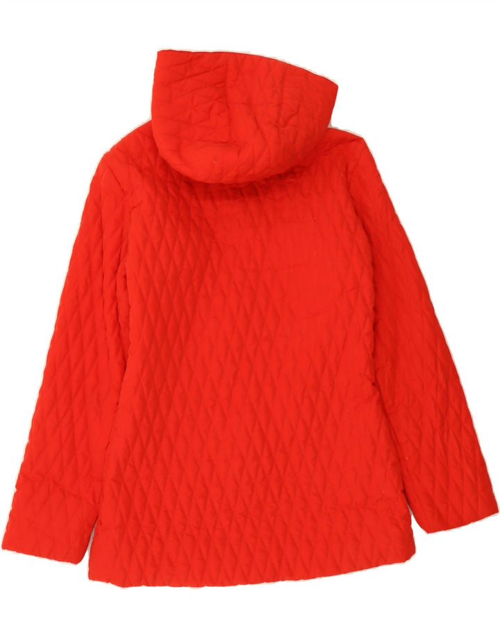 SERGIO TACCHINI Womens Hooded Quilted Jacket UK 14 Medium Red Polyester Vintage Sergio Tacchini and Second-Hand Sergio Tacchini from Messina Hembry 