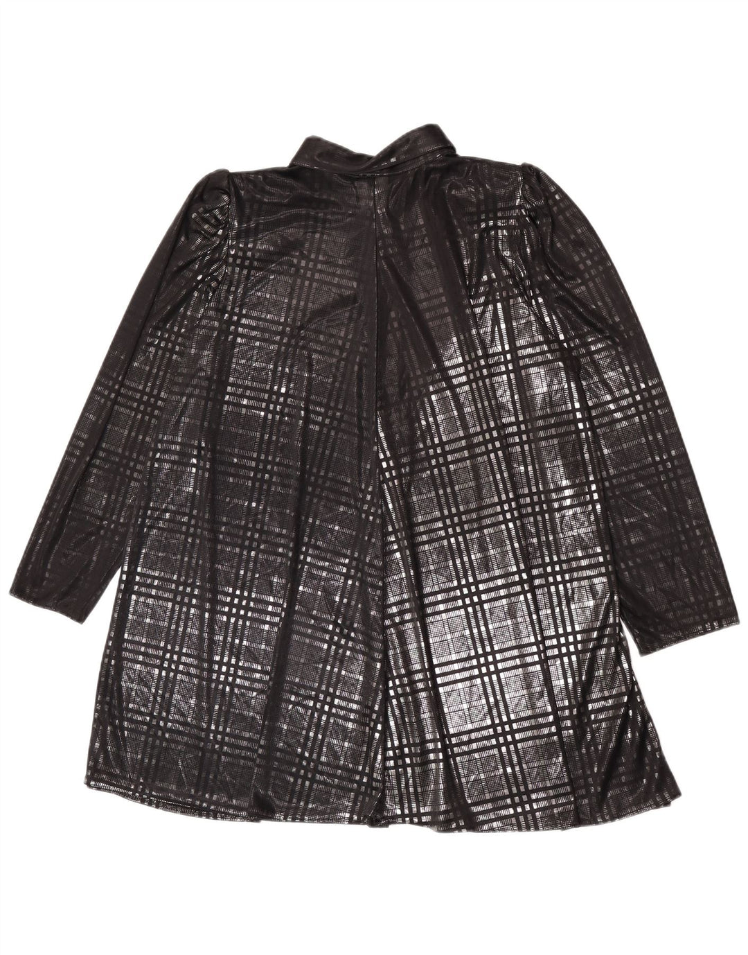 Ny hurtig damebluse med gennemsigtig skjorte EU 44 XL sort ternet polyester