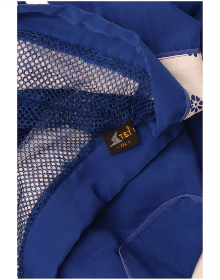 VINTAGE træningsdragt topjakke til kvinder 2XL Blå Colourblock Retro