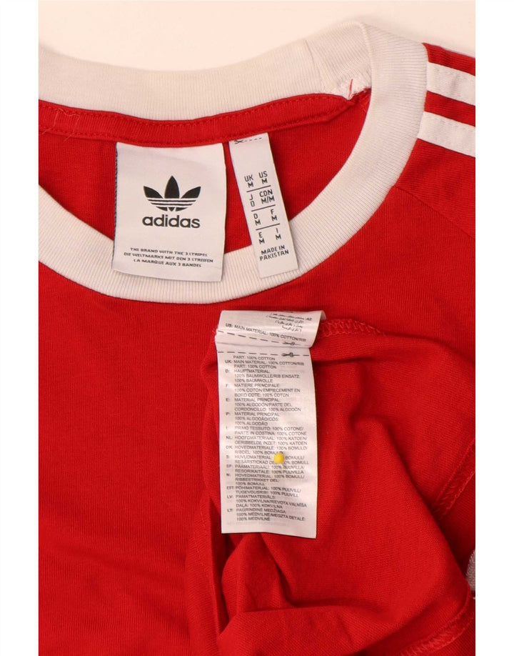 Adidas Herre T-Shirt Top Medium Rød Bomuld