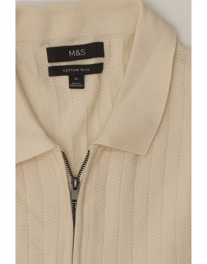 Marks & Spencer herre poloshirt XL hvid bomuld