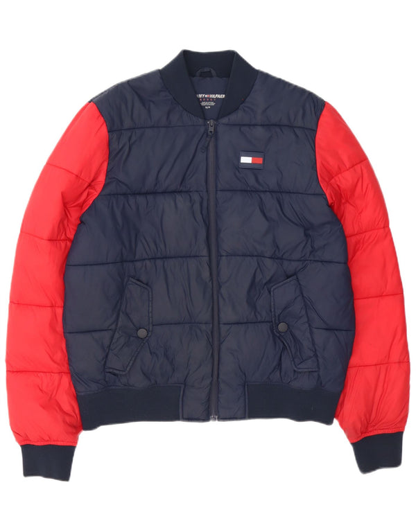 Tommy Hilfiger Herre polstret jakke UK 36 Small Navy Blue Colourblock