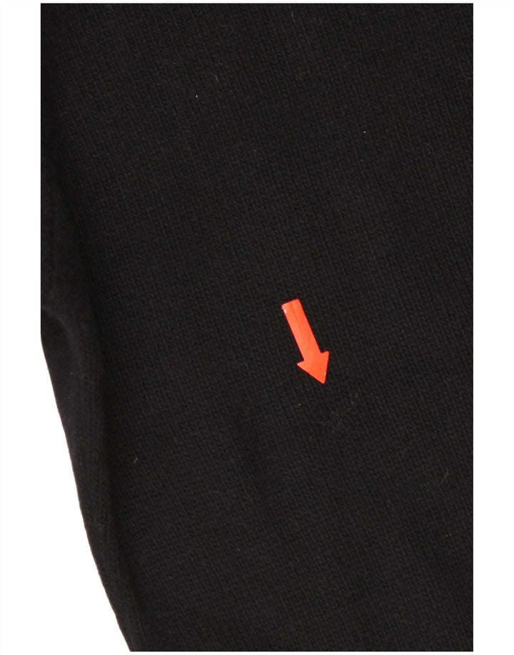 Benetton Dame Roll Neck Jumper Sweater UK 16 Large Black Virgin Wool