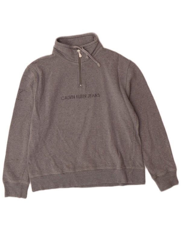 Calvin Klein Jeans Drenge grafisk sweatshirt med lynlåshals 13-14 år Grå