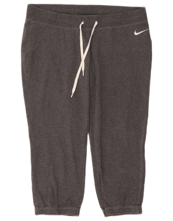 Nike Dame Capri Træningsdragt Bukser Joggers UK 18 XL Grå Bomuld