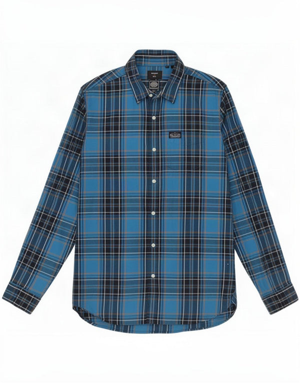 Superdry Mens Flannel Shirt Large Blue Plaid