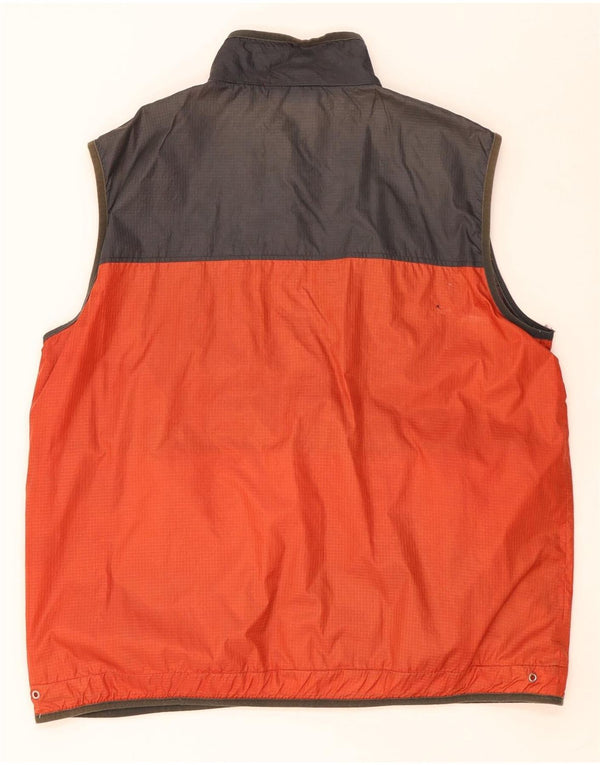 Paco Herre Gilet UK 40 Large Orange Colourblock Nylon