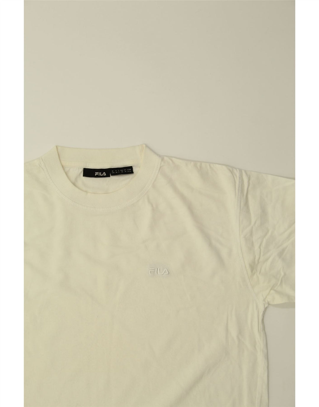 FILA Mens T-Shirt Top Medium White Cotton Vintage Fila and Second-Hand Fila from Messina Hembry 
