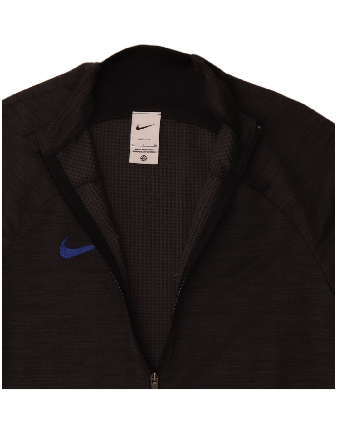 NIKE Dri Fit træningsdragt topjakke til mænd, lille grå flækket polyester