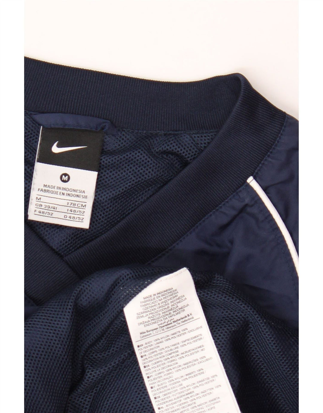 Nike Pullover Træningsdragt Top UK 39/41 Medium Navy Blue Nylon