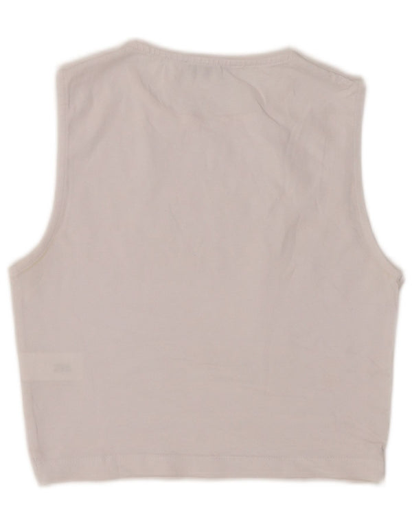 Zara Womens Crop Vest Top UK 4 XS Hvid Bomuld