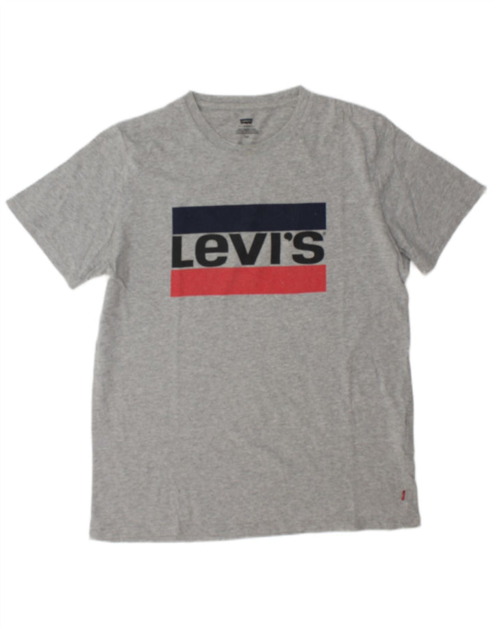 Levi's Herre grafisk T-shirt Top Stor grå flækket bomuld