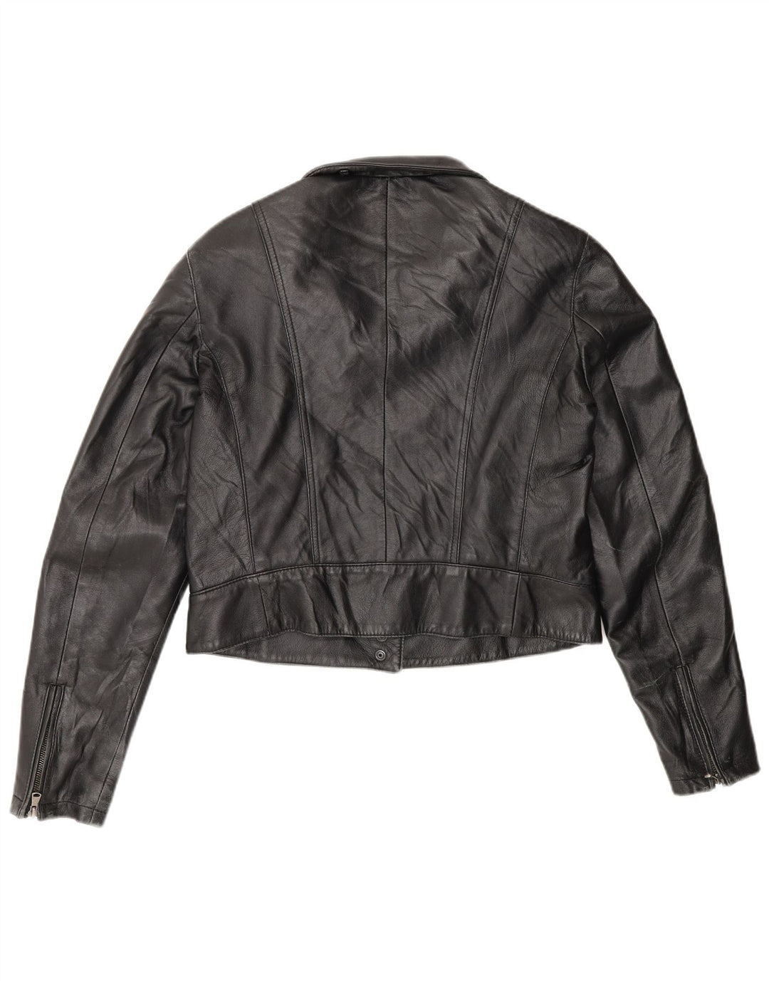 Moonstone Dame Crop Læderjakke IT 48 XL Sort