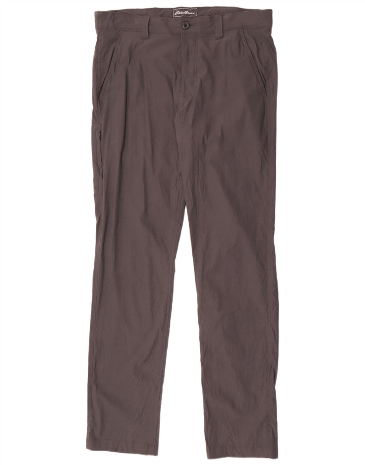 Eddie Bauer Straight Chino Bukser til mænd W34 L34 Grå Nylon