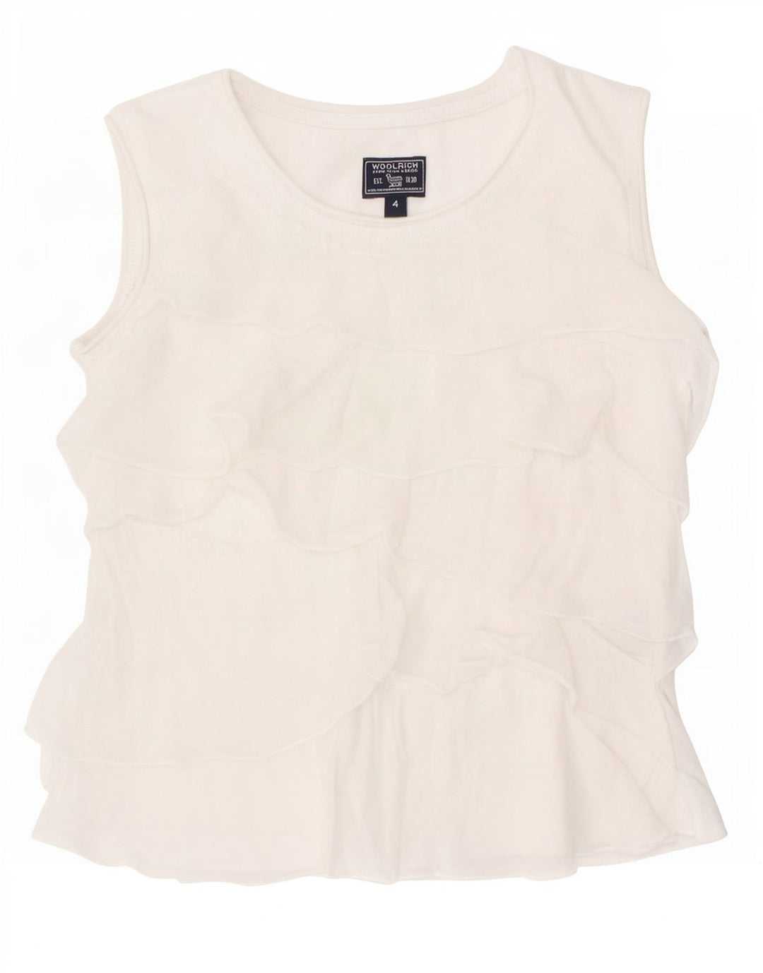 Woolrich Girls Ærmeløs bluse Top 3-4 År Hvid Bomuld