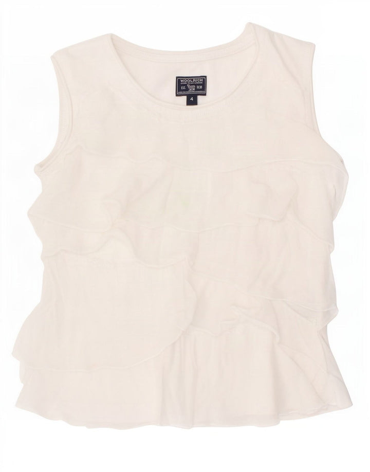 Woolrich Girls Ærmeløs bluse Top 3-4 År Hvid Bomuld