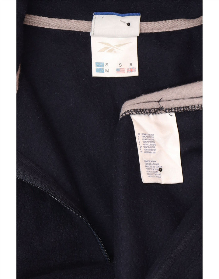 Reebok Fleece Jumper med lynlås til mænd, lille marineblå Colourblock Polyester