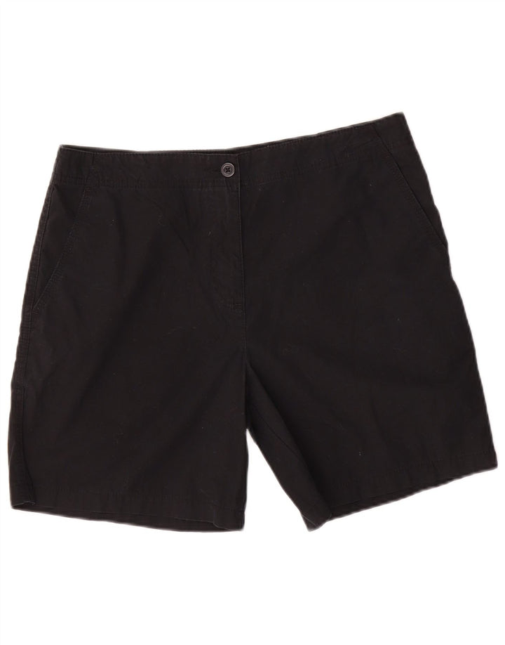 Marks & Spencer Kvinder Casual Shorts UK 12 Medium W30 Sort Bomuld