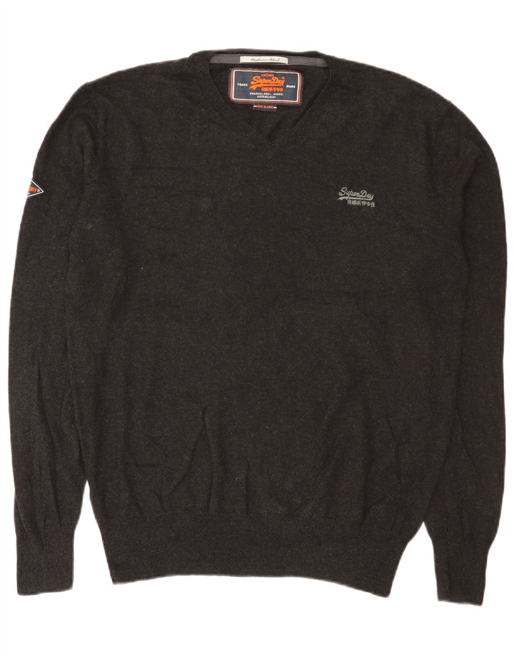 Superdry Herre V-hals sweater XL Grå Bomuld