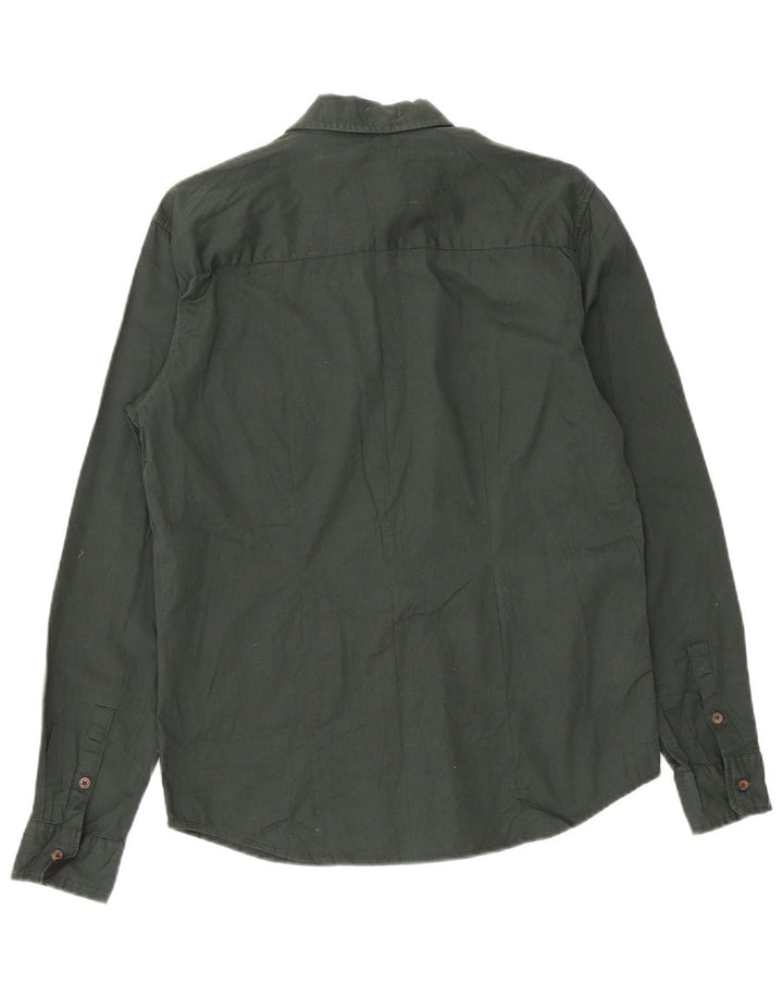 Wrangler Dame Slim Shirt UK 14 Medium Green Bomuld