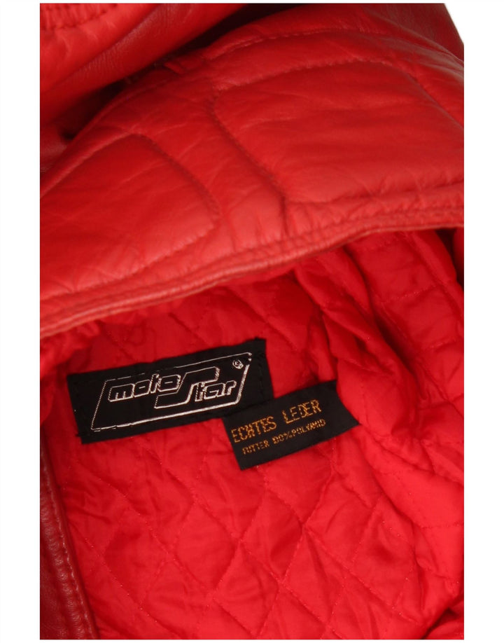 Vintage dame læder racerjakke EU 40 Medium rødt læder