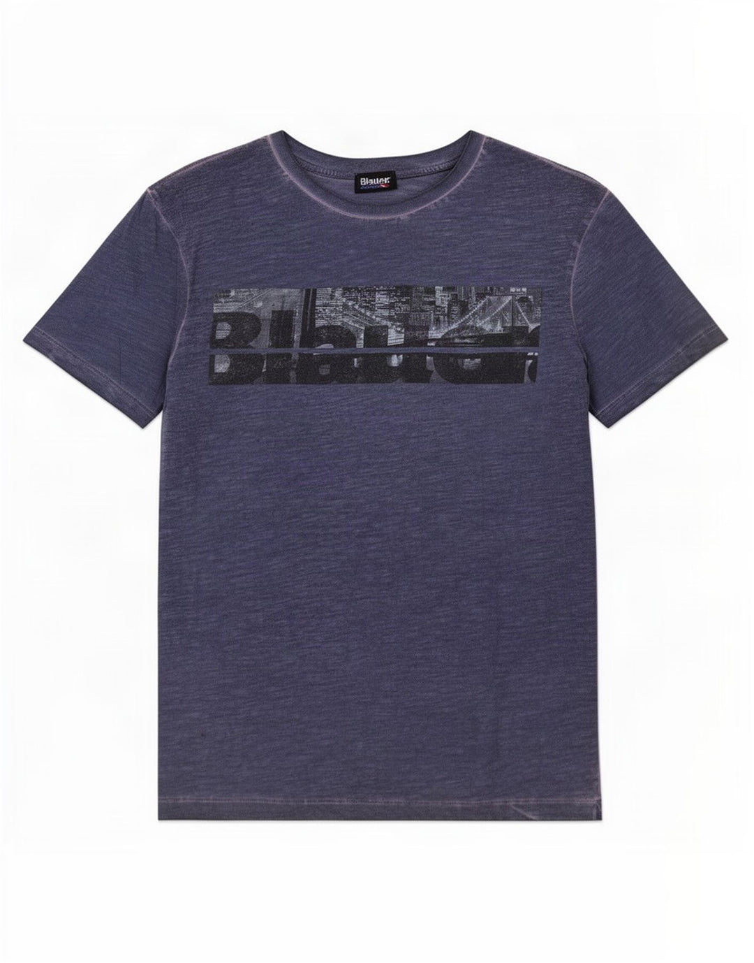 Blauer Herre grafisk T-shirt Top Medium Navy Blue