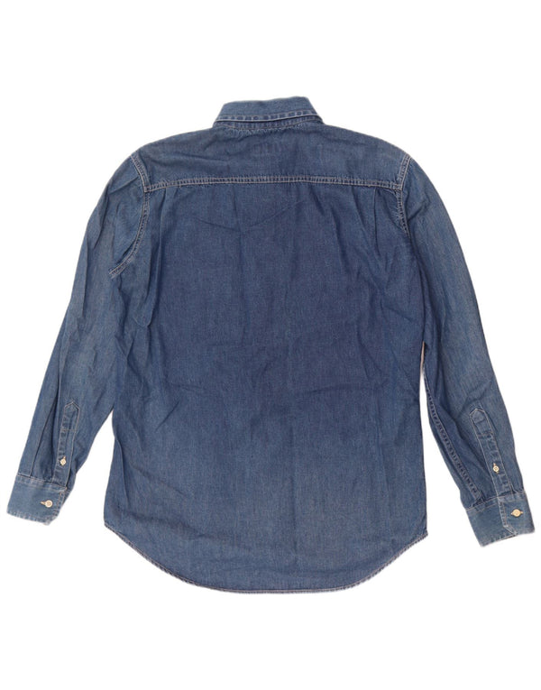 KEEGAN Denimskjorte til mænd Stor blå bomuld