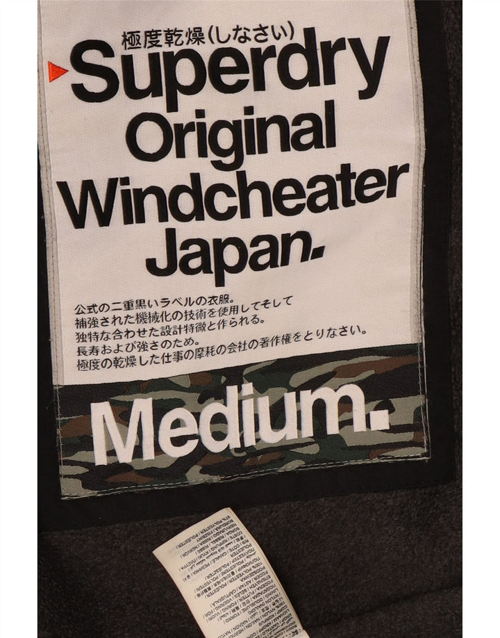 Superdry Windcheater Graphic Windbreaker Jacket UK 14 Medium Sort