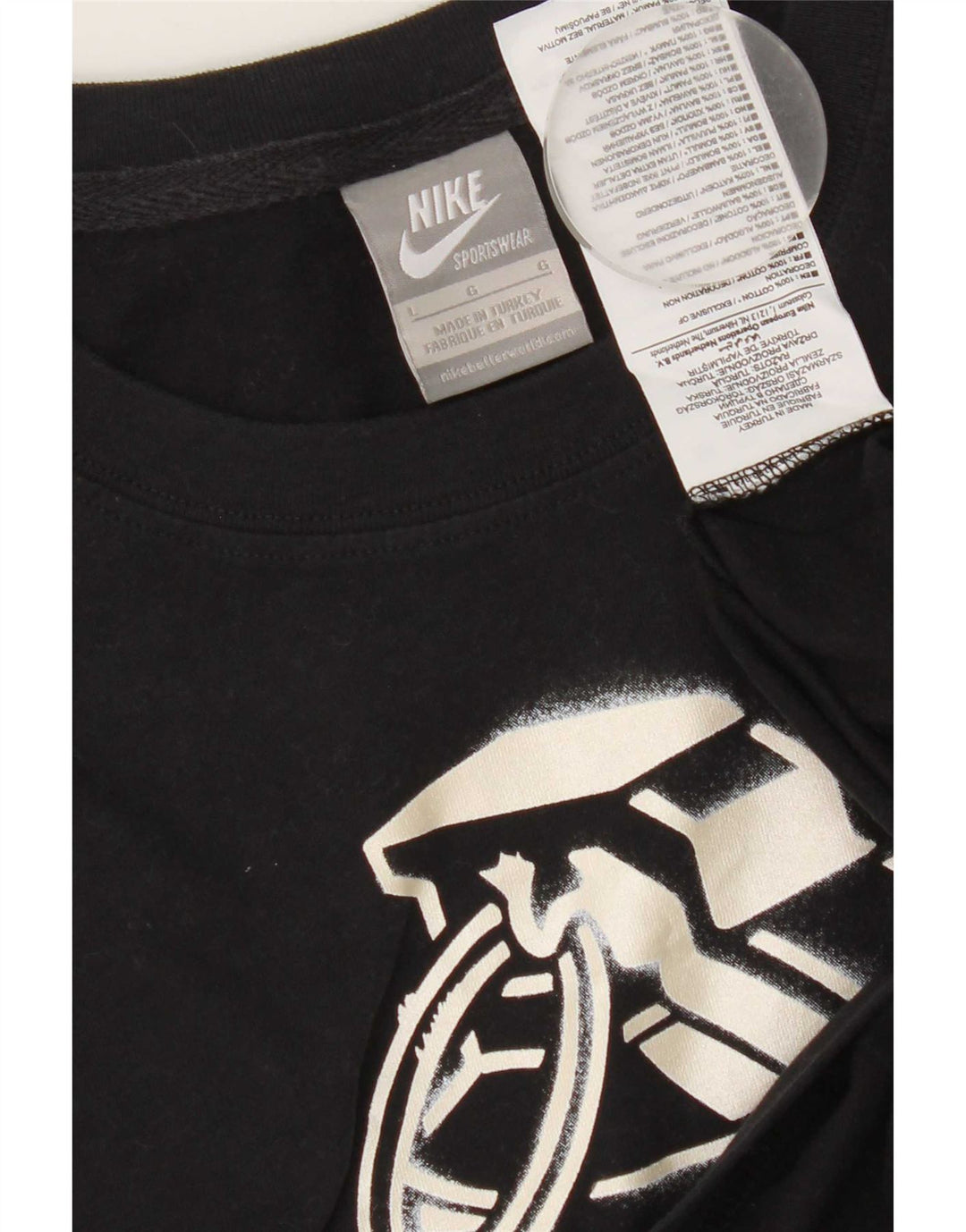 Nike grafisk T-shirt top til mænd, stor sort bomuld