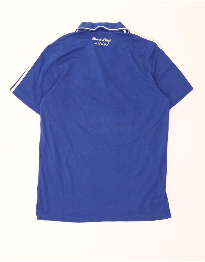 ADIDAS Mens Graphic Polo Shirt Large Blue Cotton Vintage Adidas and Second-Hand Adidas from Messina Hembry 