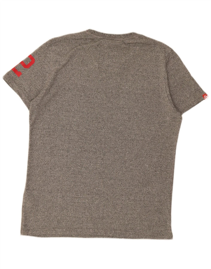 Superdry Grafisk T-shirt top til mænd, stor grå flækket bomuld