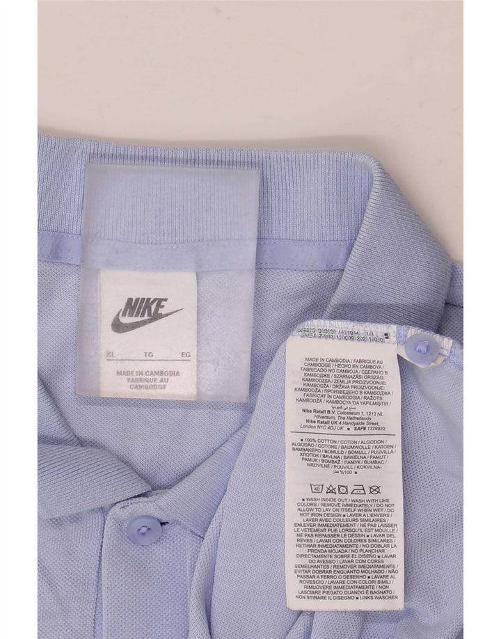 Nike herre poloshirt XL blå bomuld