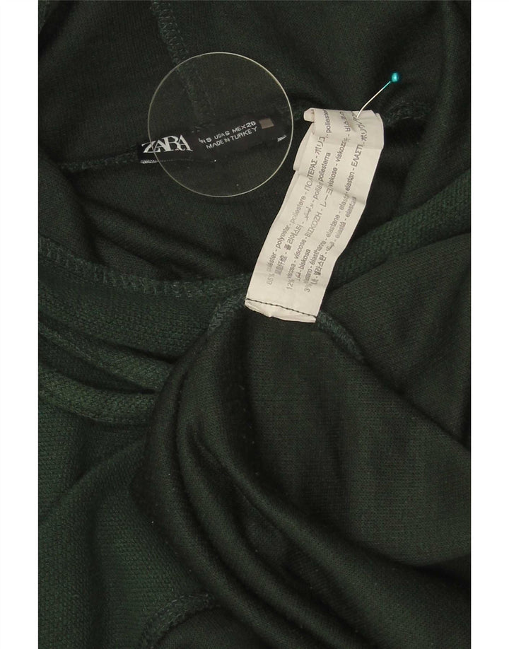 Zara Oversized Hoodie Jumper UK 10 Small Green Polyester