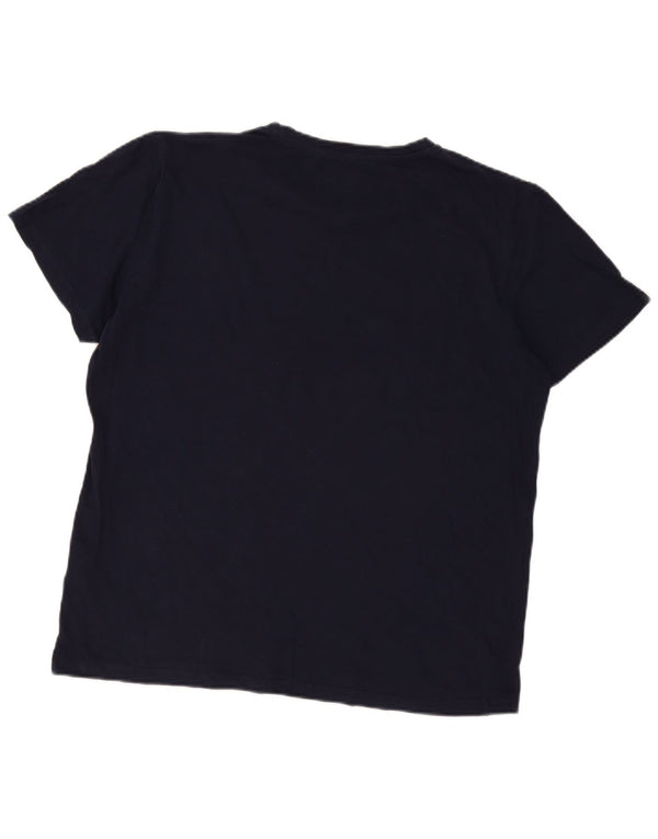 Jack & Jones Herre grafisk T-shirt top XL marineblå bomuld